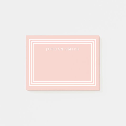 HINTERGRUNDFARBE MIT Dreifach weißer Grenze Post-it Klebezettel (Vorderseite)