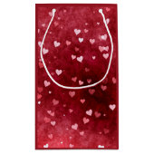 Hintergrundfarbe Rosa Herzen Kleine Geschenktüte (Rückseite)