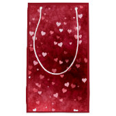 Hintergrundfarbe Rosa Herzen Kleine Geschenktüte (Vorderseite)