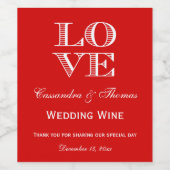 Hintergrundfarbe, Textentwurf der weißen LIEBE Weinetikett (Einzelnes Label)