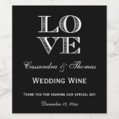 Hintergrundfarbe, Textentwurf der weißen LIEBE Weinetikett (Einzelnes Label)