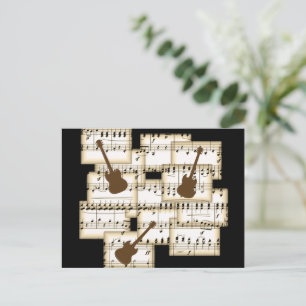Hintergrundgitarre für Musikpapiere Postkarte