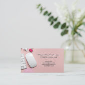 Hintergrundinformationen über die rosa Bürofläche Visitenkarte (Stehend Vorderseite)