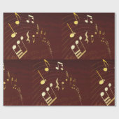 Hintergrundinformationen zu den Gold Musical Notes Geschenkpapier (Flach)