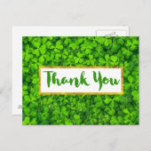 Hintergrundinformationen zu den grünen Clover-Blät Postkarte (Vorne/Hinten)