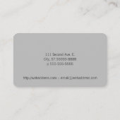 Hintergrundinformationen zu Massage Text Foto BW Visitenkarte (Rückseite)