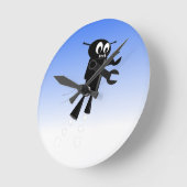 Hintergrundinformationen zum Black Flying Robot Bl Runde Wanduhr (Winkel)