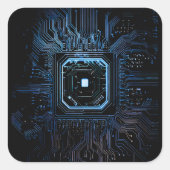 Hintergrundinformationen zum Schwarzen IT-Computer Quadratischer Aufkleber (Vorderseite)