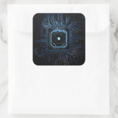 Hintergrundinformationen zum Schwarzen IT-Computer Quadratischer Aufkleber (Tasche)