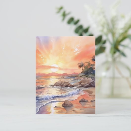 Hintergrundinformationen zum Sonnenuntergang im Wa Postkarte (Stehend Vorderseite)