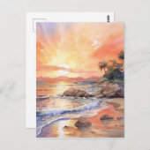 Hintergrundinformationen zum Sonnenuntergang im Wa Postkarte (Vorne/Hinten)