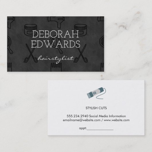 Hintergrundinformationen zur Kopfzeile der Hair St Visitenkarte (Vorne/Hinten)