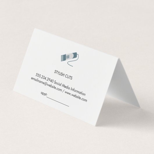 Hintergrundinformationen zur Kopfzeile der Hair St Visitenkarten (Rückseite)