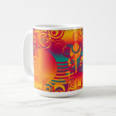 Hintergrundkomposition - Moderner farbiger Kreis Kaffeetasse (Vorderseite Links)