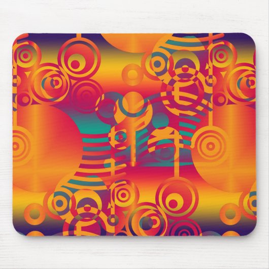 Hintergrundkomposition - Moderner farbiger Kreis Mousepad (Vorne)