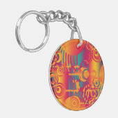 Hintergrundkomposition - Moderner farbiger Kreis Schlüsselanhänger (Vorderseite links)