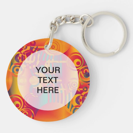 Hintergrundkomposition - Moderner farbiger Kreis Schlüsselanhänger (Rückseite)