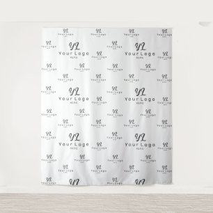 Hintergrundmesse für das White Custom Business Log Wandteppich