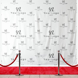 Hintergrundmesse für das White Custom Business Log Wandteppich