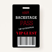 Hintergrundmusik Festival Black Access Pass VIP Ausweis (Vorderseite)
