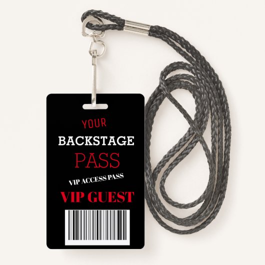 Hintergrundmusik Festival Black Access Pass VIP Ausweis (Vorderseite mit Schlüsselband)