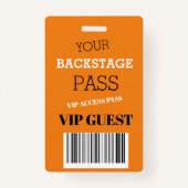 Hintergrundmusik Festival Orange Access Pass VIP Ausweis (Vorderseite)