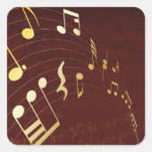 Hintergrundmusik Quadratischer Aufkleber (Vorderseite)