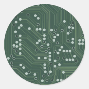 Hintergrundmuster Art des Green Circuit Board Runder Aufkleber