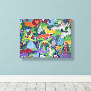 Hintergrundmuster für Wildtiere Leinwanddruck