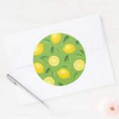 Hintergrundmuster für Zitronen Runder Aufkleber (Umschlag)