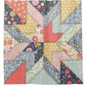 Hintergrundmuster im Vintagen Stil. Patchwork dec Duschvorhang