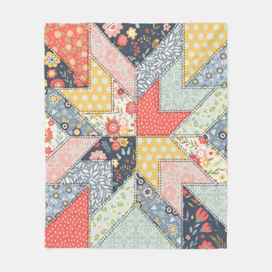 Hintergrundmuster im Vintagen Stil. Patchwork dec Fleecedecke (Vorderseite)