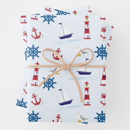 Hintergrundpapier für nautische Tapeten Geschenkpapier Set (Beispiel)