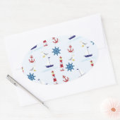 Hintergrundpapier für nautische Tapeten Ovaler Aufkleber (Umschlag)