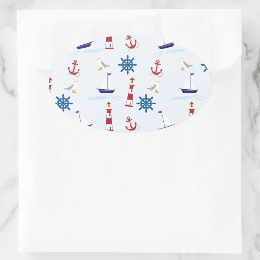 Hintergrundpapier für nautische Tapeten Ovaler Aufkleber (Tasche)