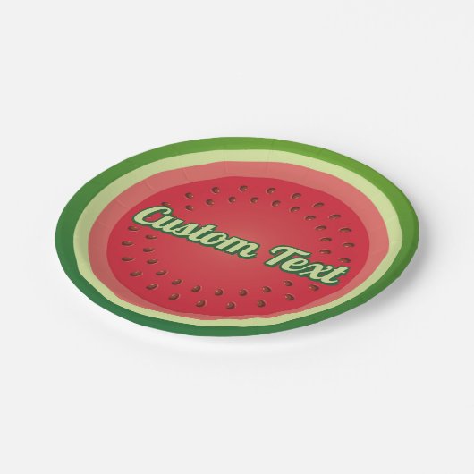 Hintergrundpapier für Wassermelone Pappteller (Schrägansicht)