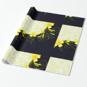 Hintergrundpapier mit gelbem Blumenmuster Geschenkpapier (Ungerollt)