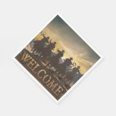 Hintergrundpapier über Cowboys bei der Reitstrecke Serviette (Ecke)