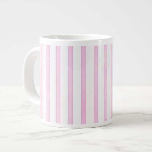 Hintergrundrosa Farbstreifen Jumbo-Tasse (Vorderseite Links)