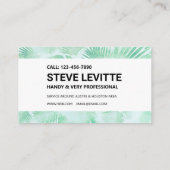 Hintergrundservice-Visitenkarte - Grün auf Weiß Visitenkarte (Rückseite)