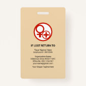 Hintergrundspalte Box Round Foto Template Mitarbei Ausweis (Rückseite)