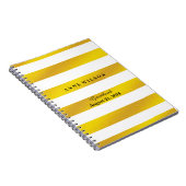 Hintergrundspirale aus Gold und schwarzen Streifen Notizblock (Rechte Seite)