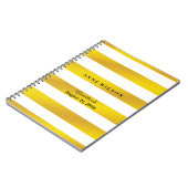 Hintergrundspirale aus Gold und schwarzen Streifen Notizblock (Linke Seite)