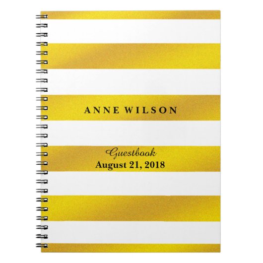 Hintergrundspirale aus Gold und schwarzen Streifen Notizblock (Vorderseite)