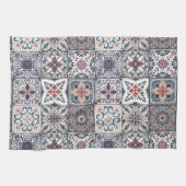 Hintergrundspuren/Talavera inspiriert Fliesen 2 Geschirrtuch (Horizontal)