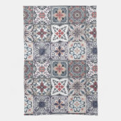 Hintergrundspuren/Talavera inspiriert Fliesen 2 Geschirrtuch (Vertikal)