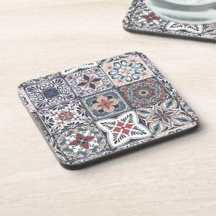 Hintergrundspuren/Talavera inspiriert Fliesen 2 Getränkeuntersetzer