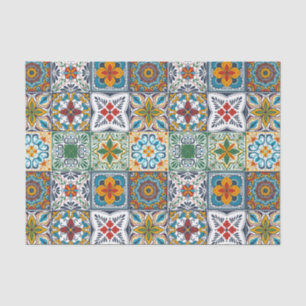 Hintergrundspuren/Talavera-inspirierte Fliesen Seidenpapier