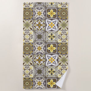 Hintergrundspuren/Talavera inspirierte Fliesen/ Strandtuch