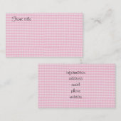 Hintergrundvorlage für die rosa Checkerboard-Struk Visitenkarte (Vorne/Hinten)